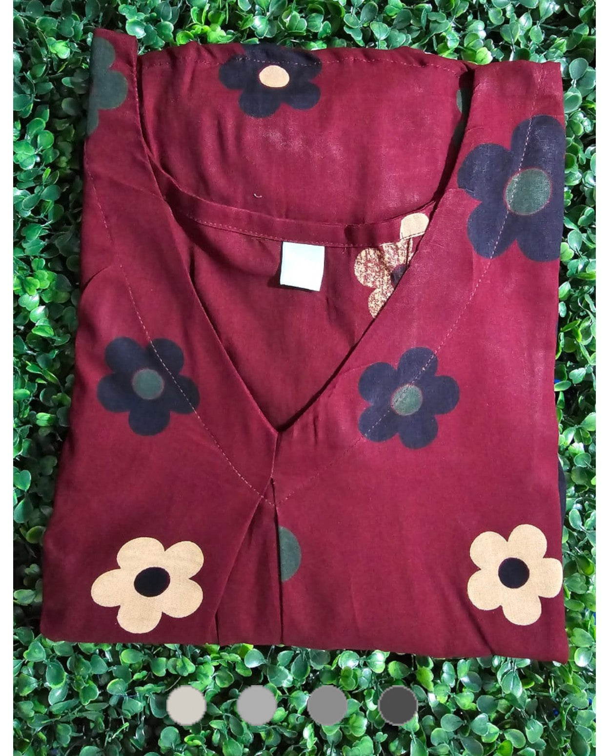 New Stylish Cotton Frock With Long Sleeves and Lace Detailing