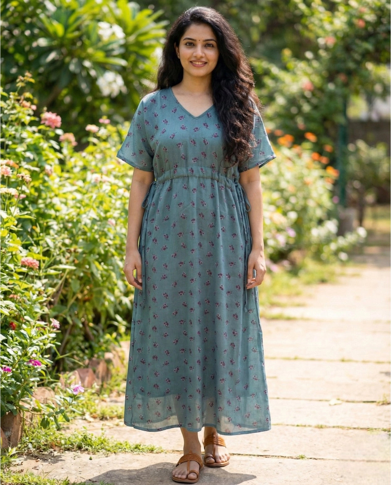 chinese dress ladies Paraiso premium cotton V-neck Maxi dress – Paraiso Comfortwears