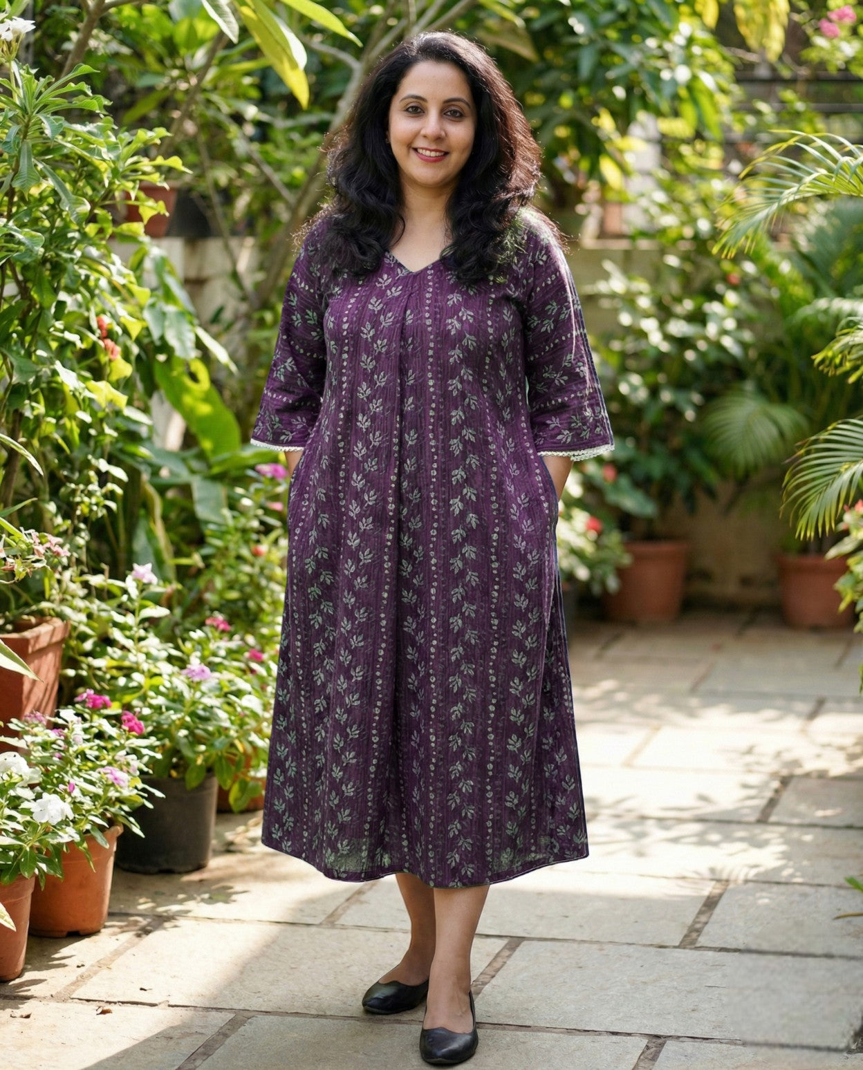 New Stylish Cotton Frock With Long Sleeves