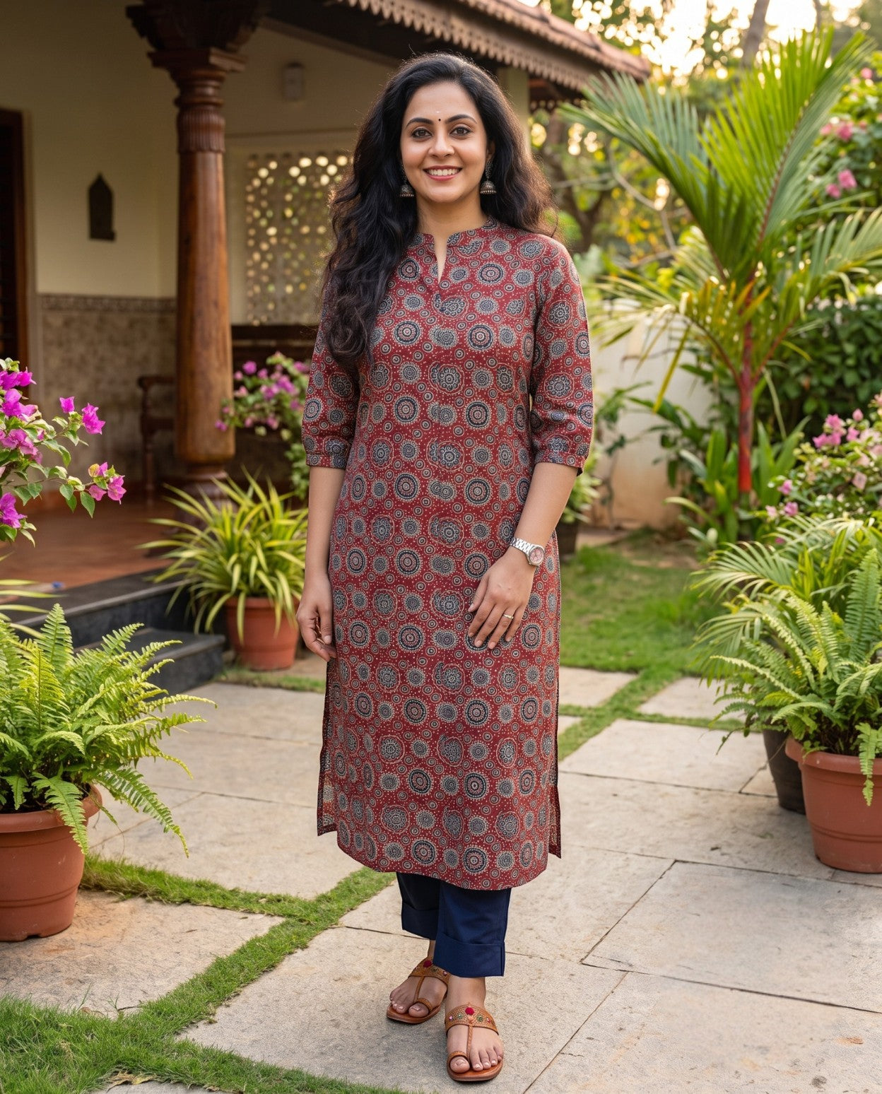 Miss Myrtle Symmetric Slitted Cotton Kurthi