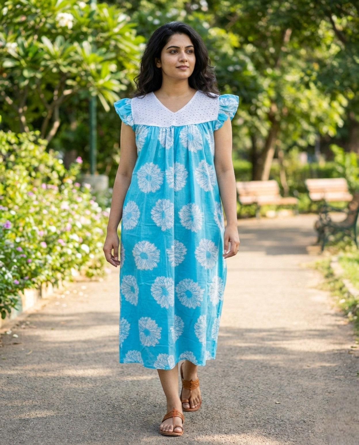 Butterfly Sleeved Floral Frock