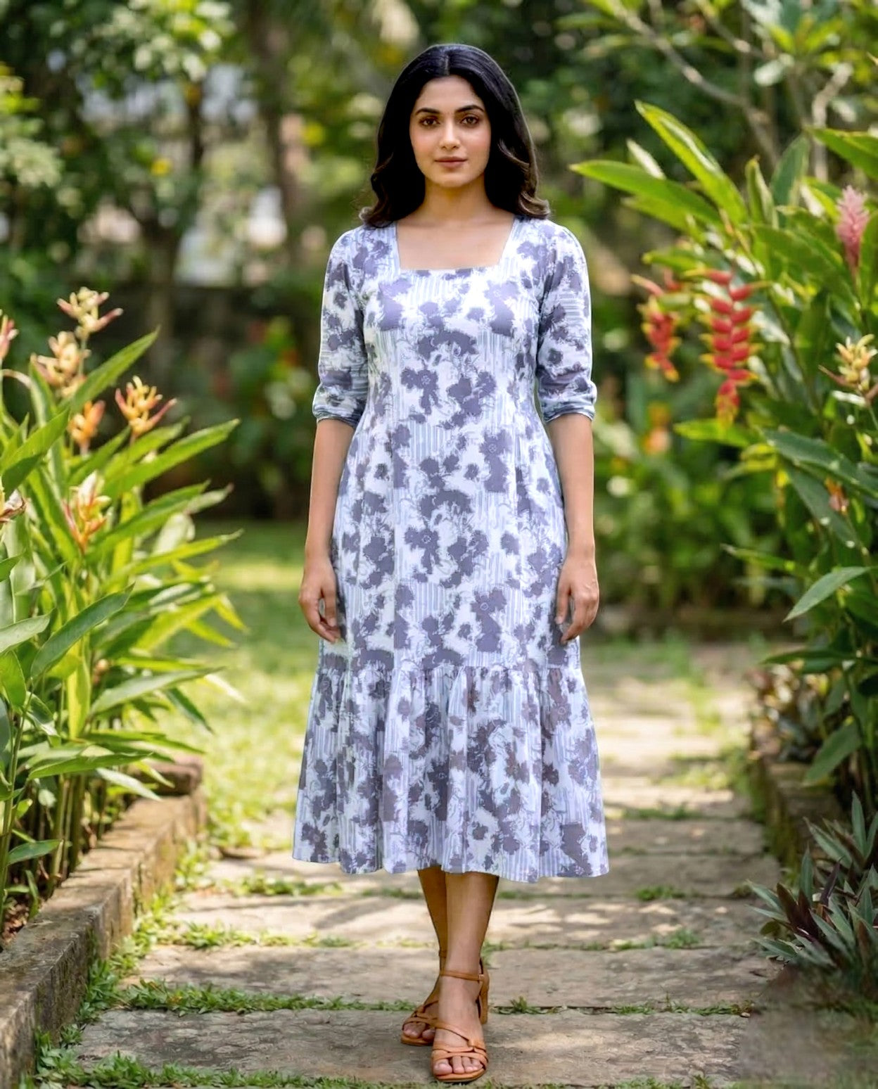 Pretty Printed Flared Frock