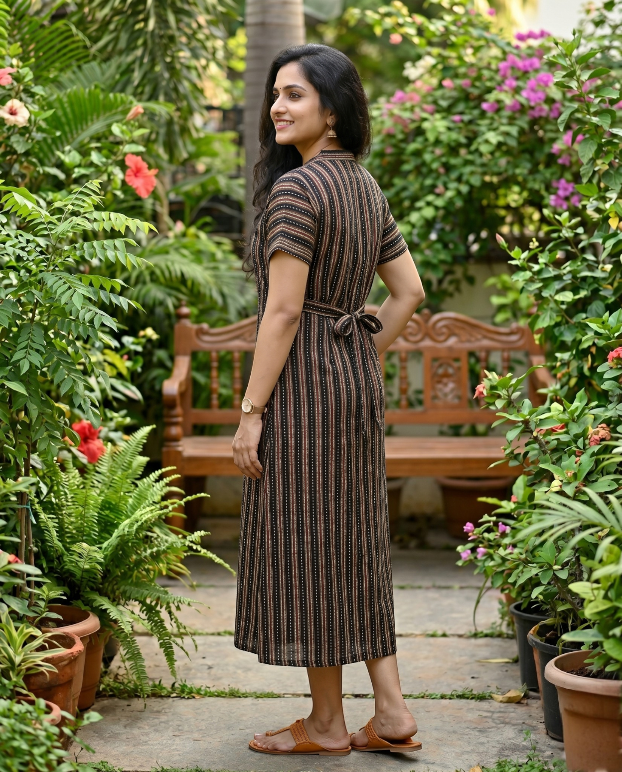V Collar Cotton Frocks