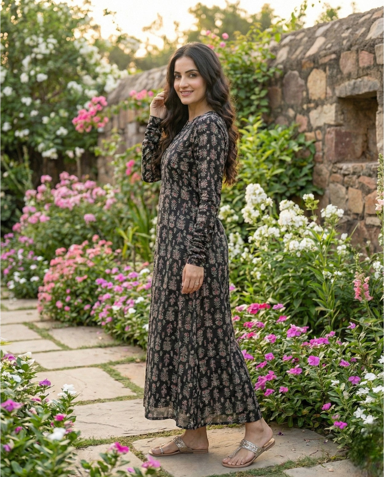 Printed Cotton Kurthi With Churi Sleeves