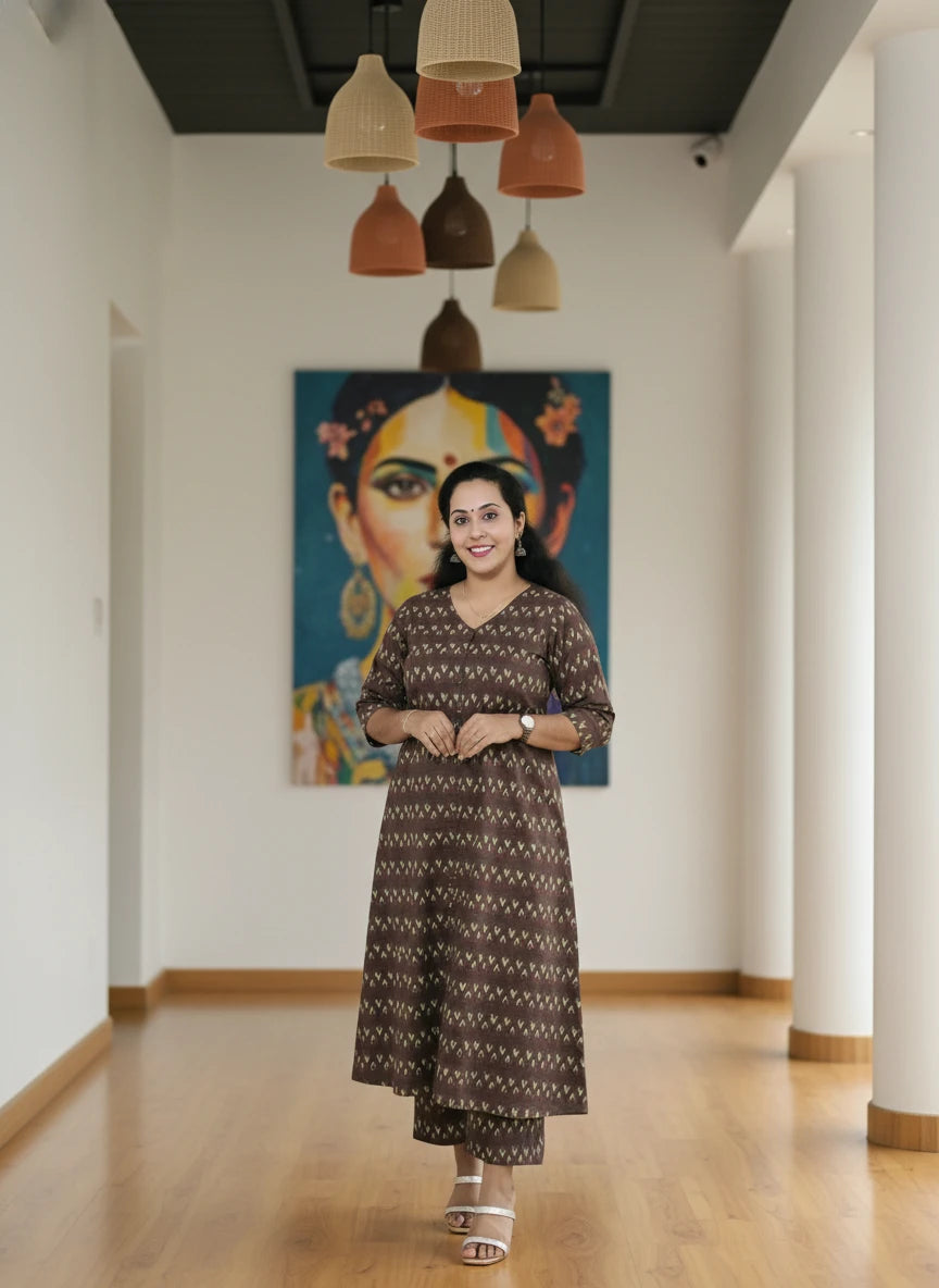 New Symmetric Cotton Co-ord sets With Middle Buttons