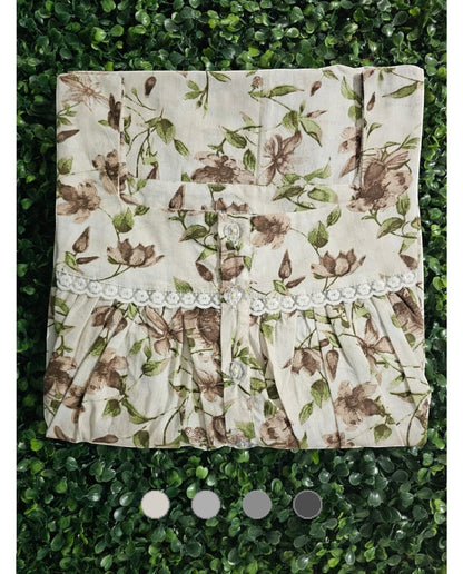 Floral Sleeveless cotton Frocks with Tie- Maternity cum Feeding