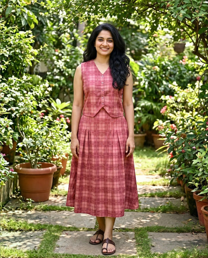 Pretty Duo - Comfy Cotton Crop top n Skirt Set (Sleeves attached)