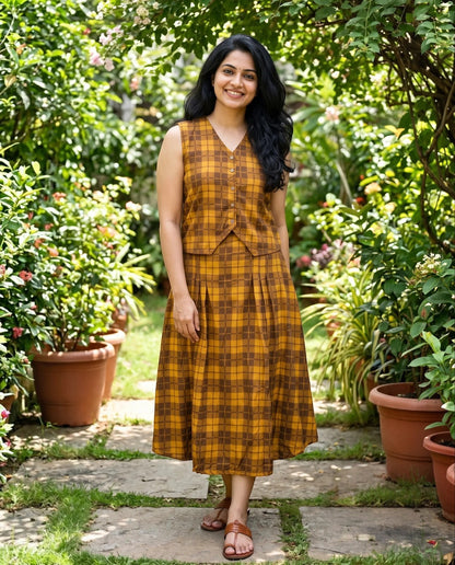 Pretty Duo - Comfy Cotton Crop top n Skirt Set (Sleeves attached)