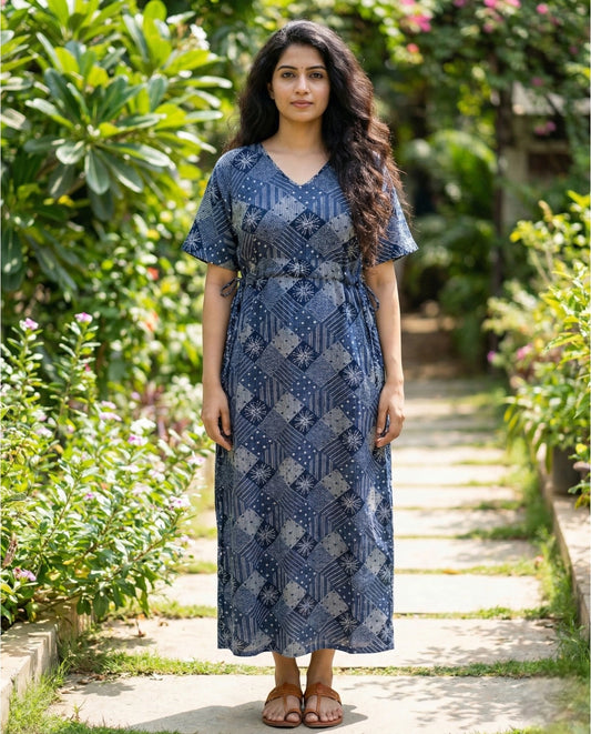 Paraiso premium cotton V Neck Maxi dress