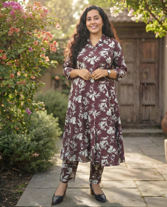 New Symmetric styled Cotton Co-ord sets with Collar Neck and Straight Pant