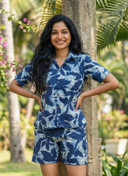 Chic Shortees for Casual Outing-Soft Cotton Shirt & Shorts Set