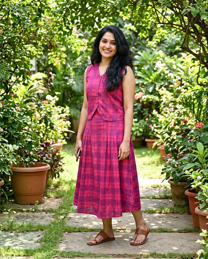 Pretty Duo - Comfy Cotton Crop top n Skirt Set (Sleeves attached)