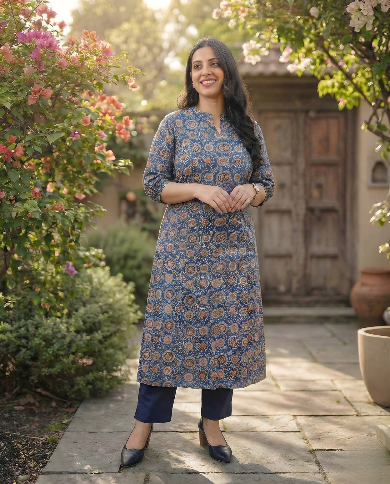 Miss Myrtle Symmetric Slitted Cotton Kurthi