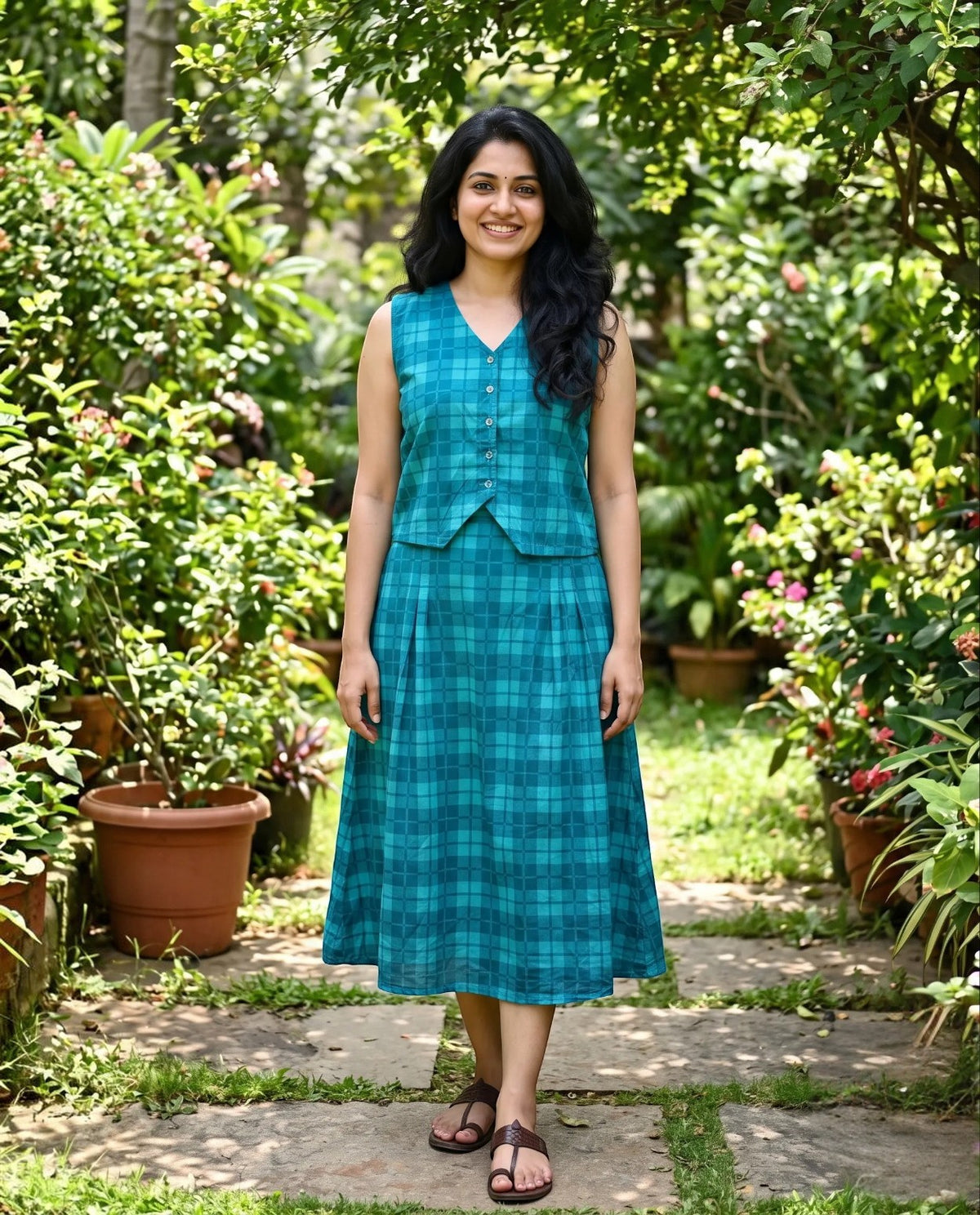 Pretty Duo - Comfy Cotton Crop top n Skirt Set (Sleeves attached)