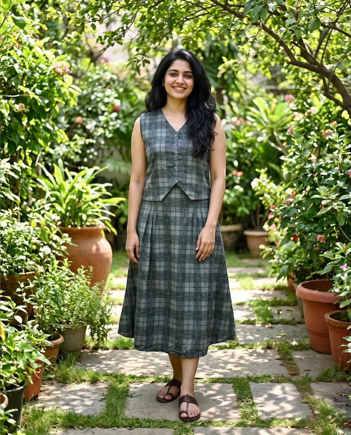 Pretty Duo - Comfy Cotton Crop top n Skirt Set (Sleeves attached)