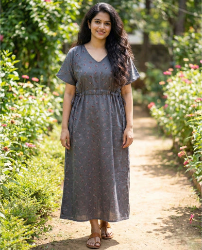 Paraiso premium cotton V-neck Maxi dress