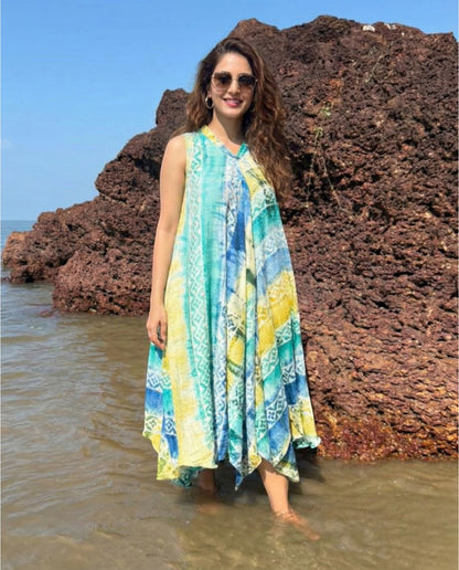 Urban Grace Asymmetric Frock in Georgette