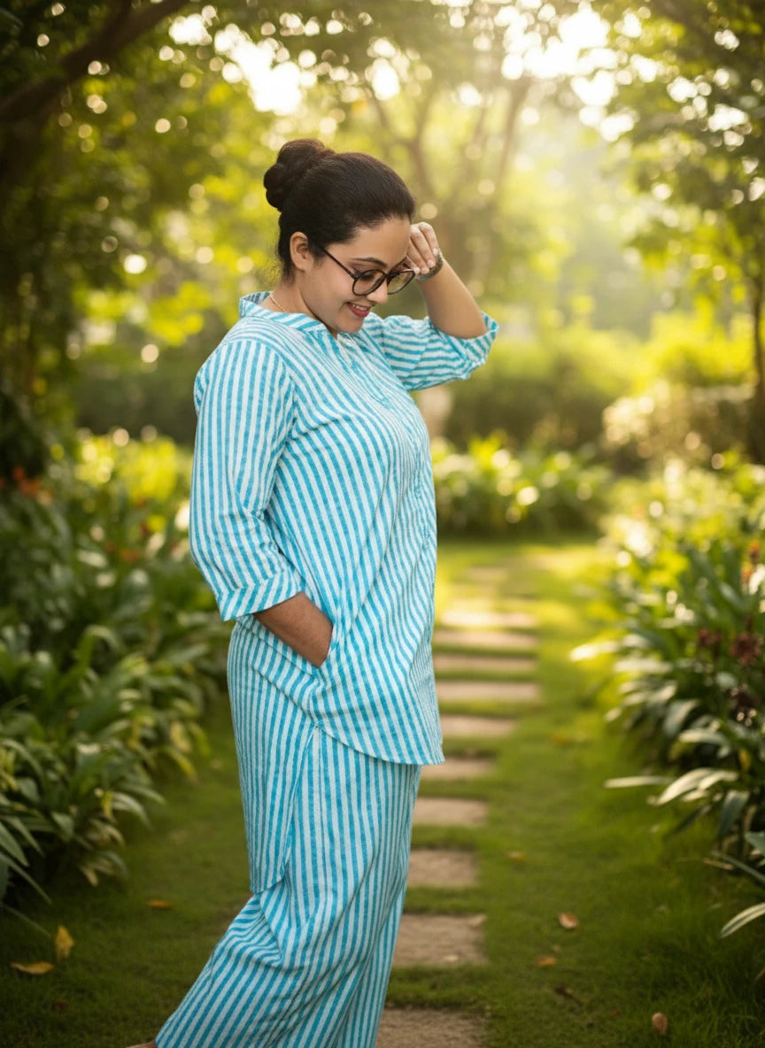 New Cotton Co-ord sets With Middle Buttons