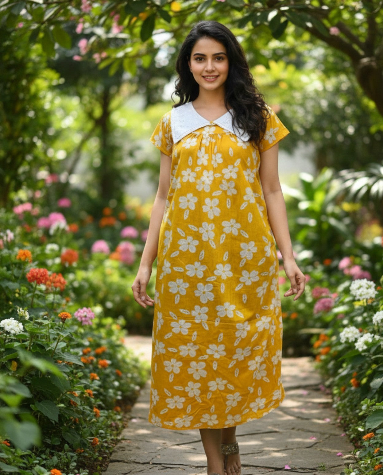 Stylish Bow Collar Frock