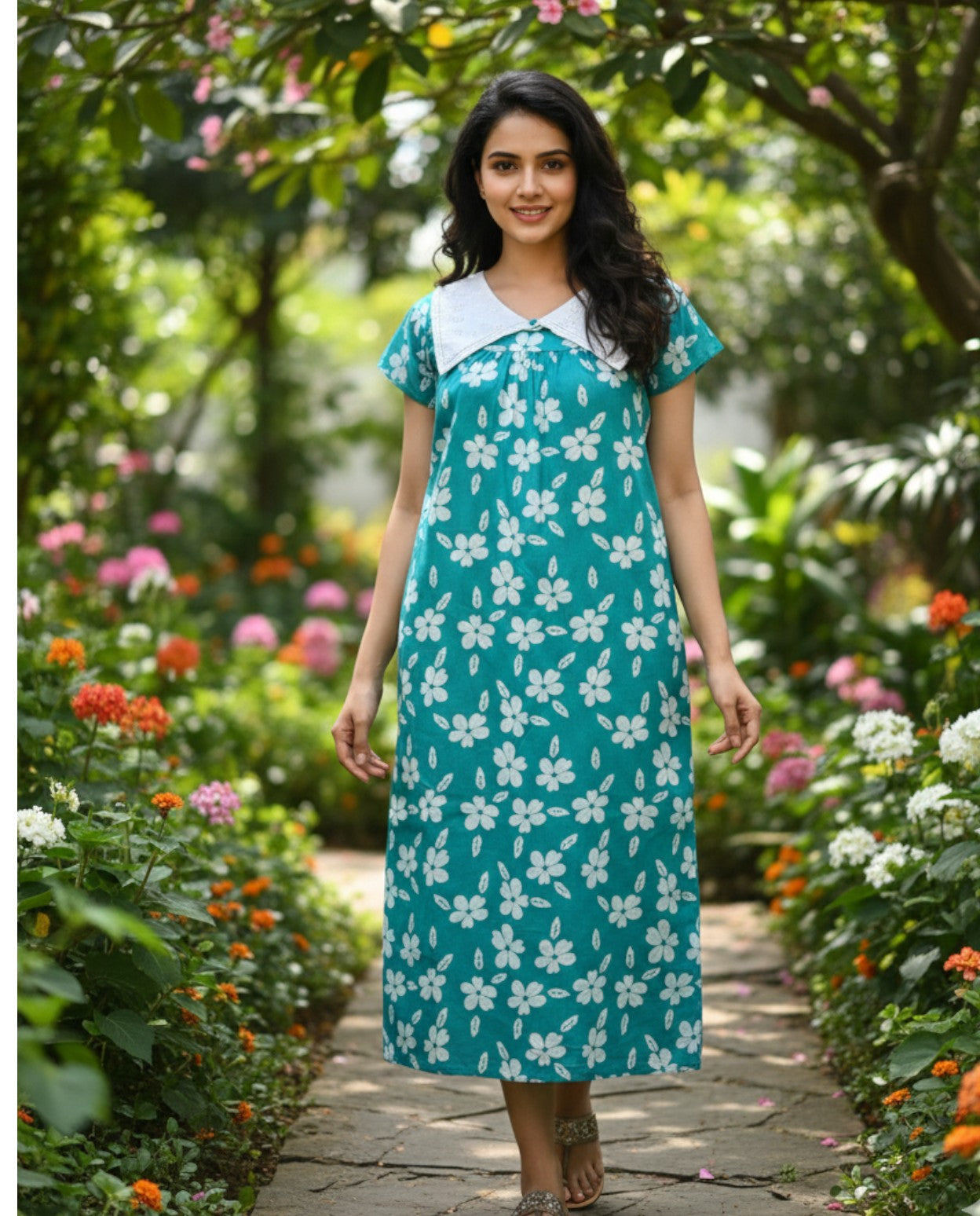 Stylish Bow Collar Frock