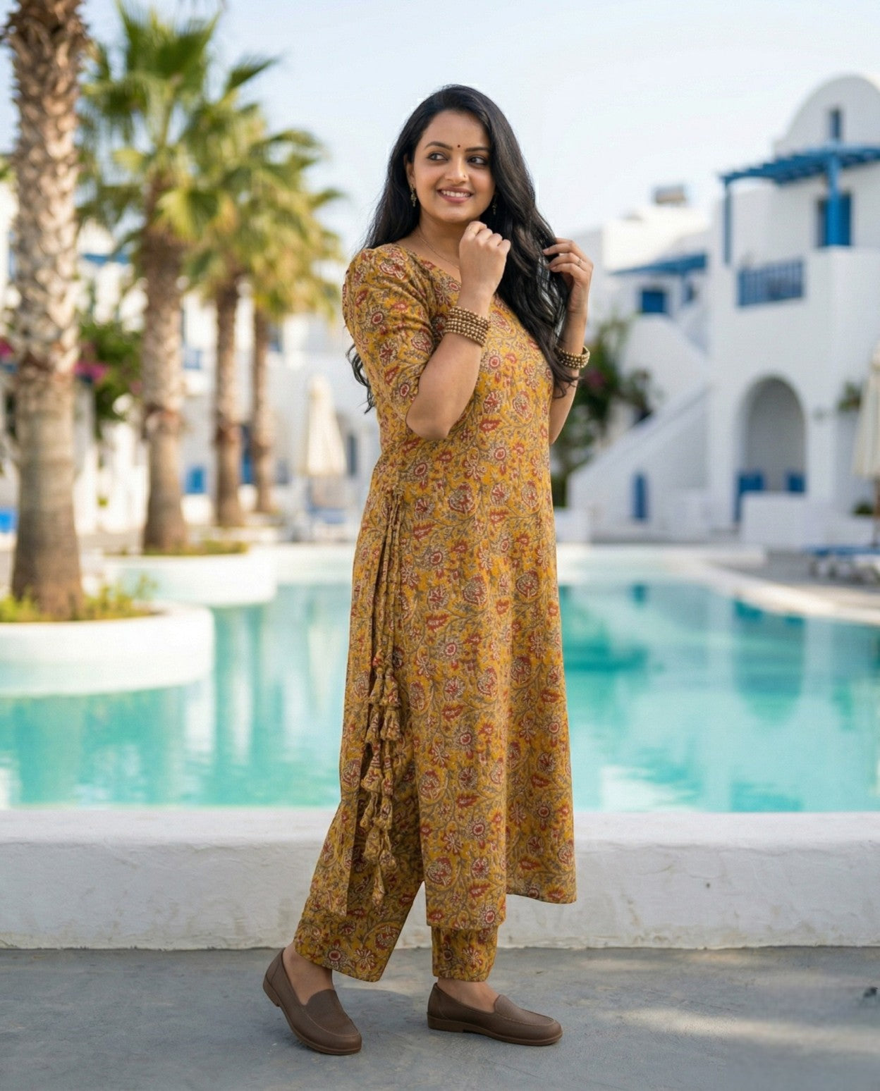 Ethnic Symmetric  Cotton Co-ord sets With Tussles-Pre Book