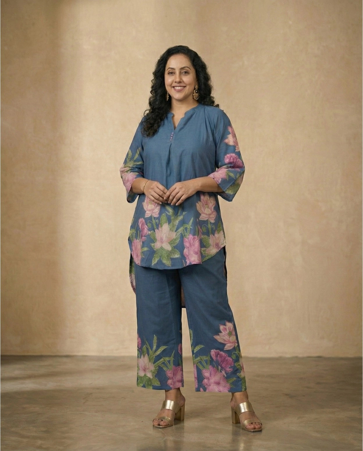 Miss Myrtle Asymmetric Cotton Floral Co-ord sets