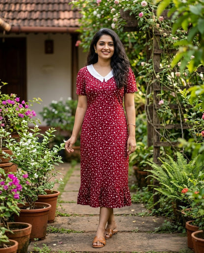 Peterpan Frocks with Semi Puff sleeves