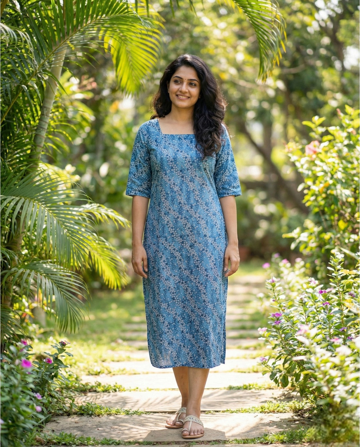 Normal sleeved A line top with long sleeves- Plus size