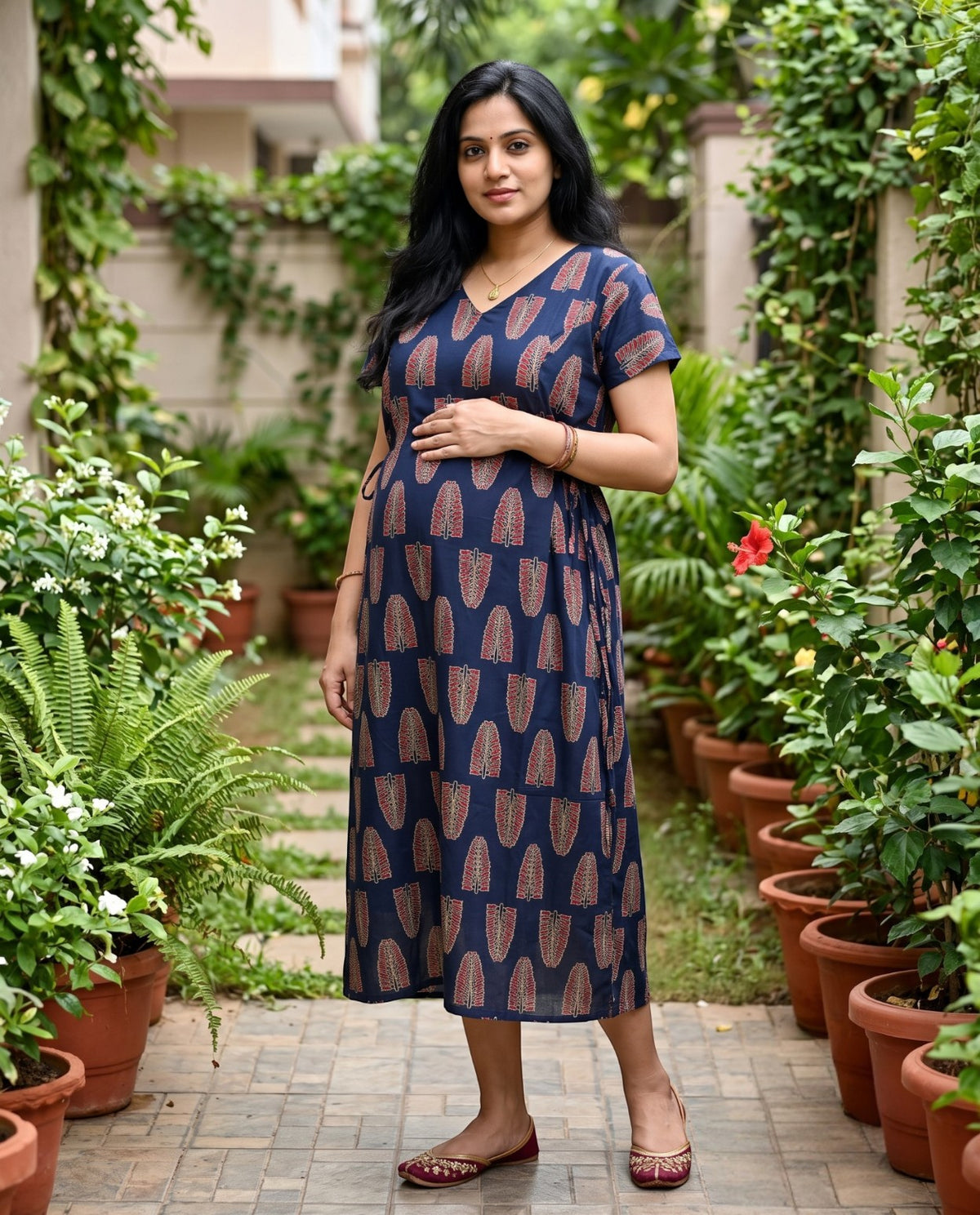 Beautiful Side Tie Frocks-Maternity Cum Feeding