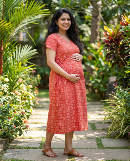 Beautiful Side Tie Frocks-Maternity Cum Feeding