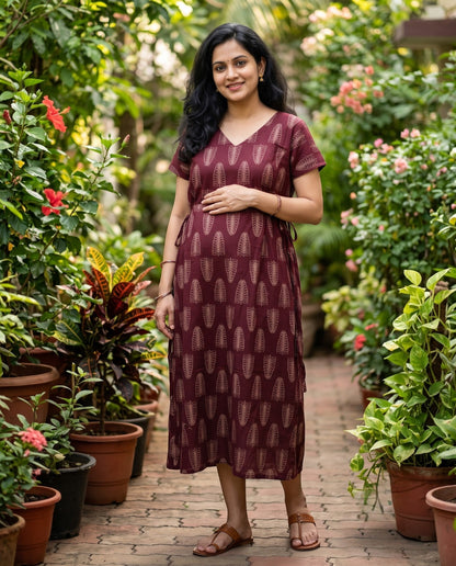 Beautiful Side Tie Frocks-Maternity Cum Feeding