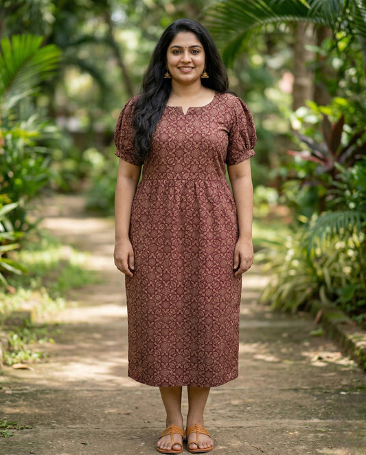 Puff Sleeved Flared Frocks