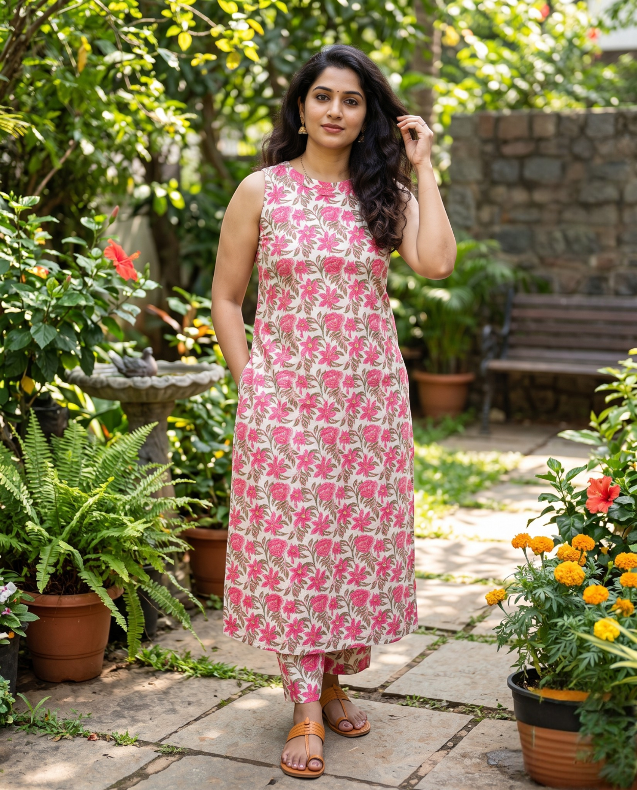 Stunning Slitted Top Straight Pant Cotton Co-ord sets