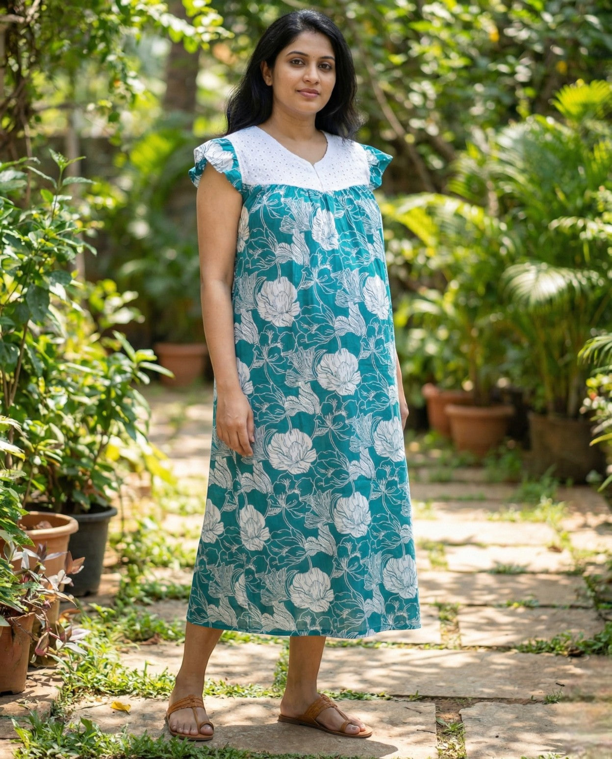 Butterfly Sleeved Maternity Cum Feeding Frock