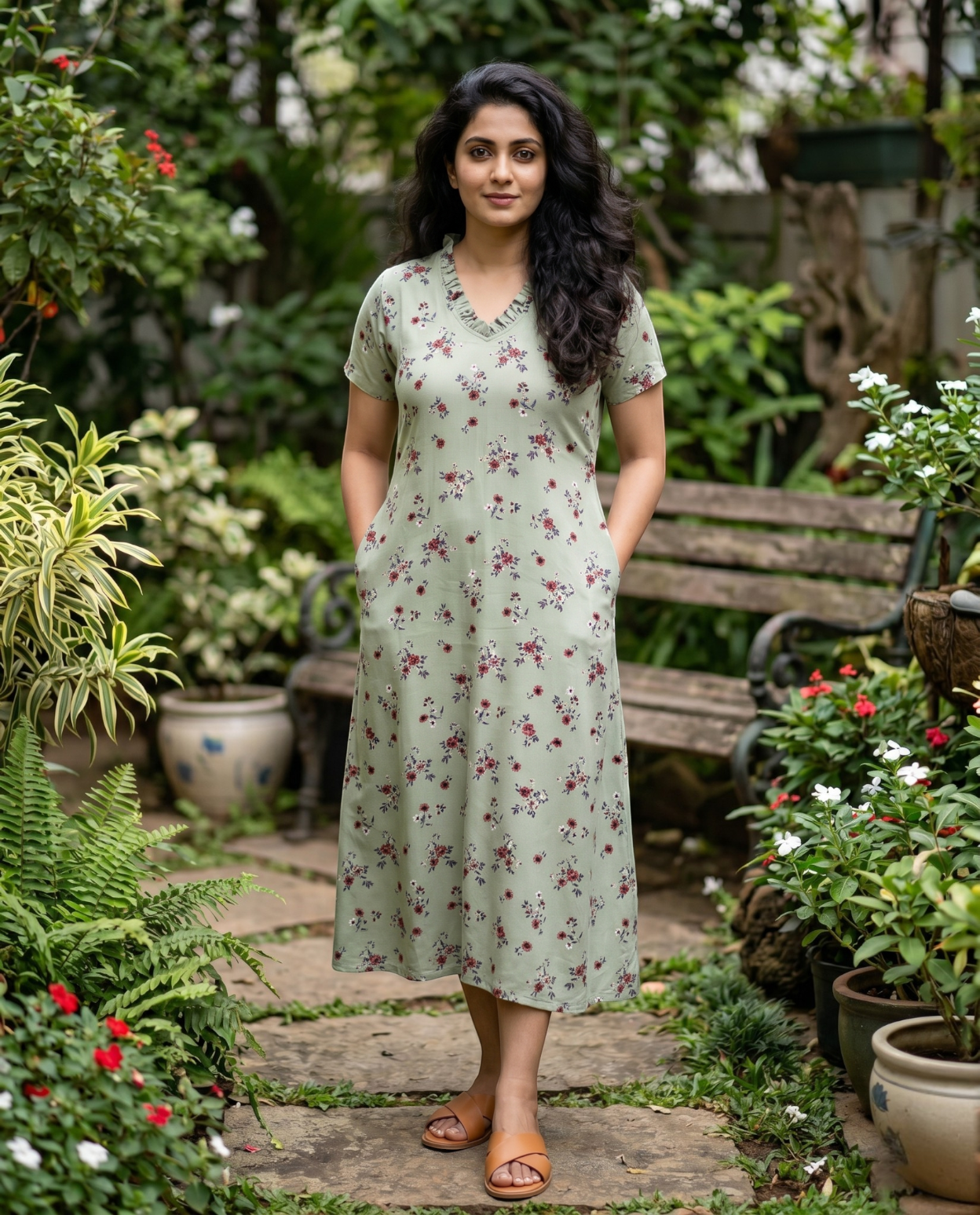 Frilled V Collar Frocks