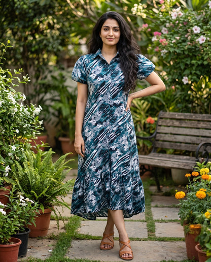 Semi Puff Sleeved Frock