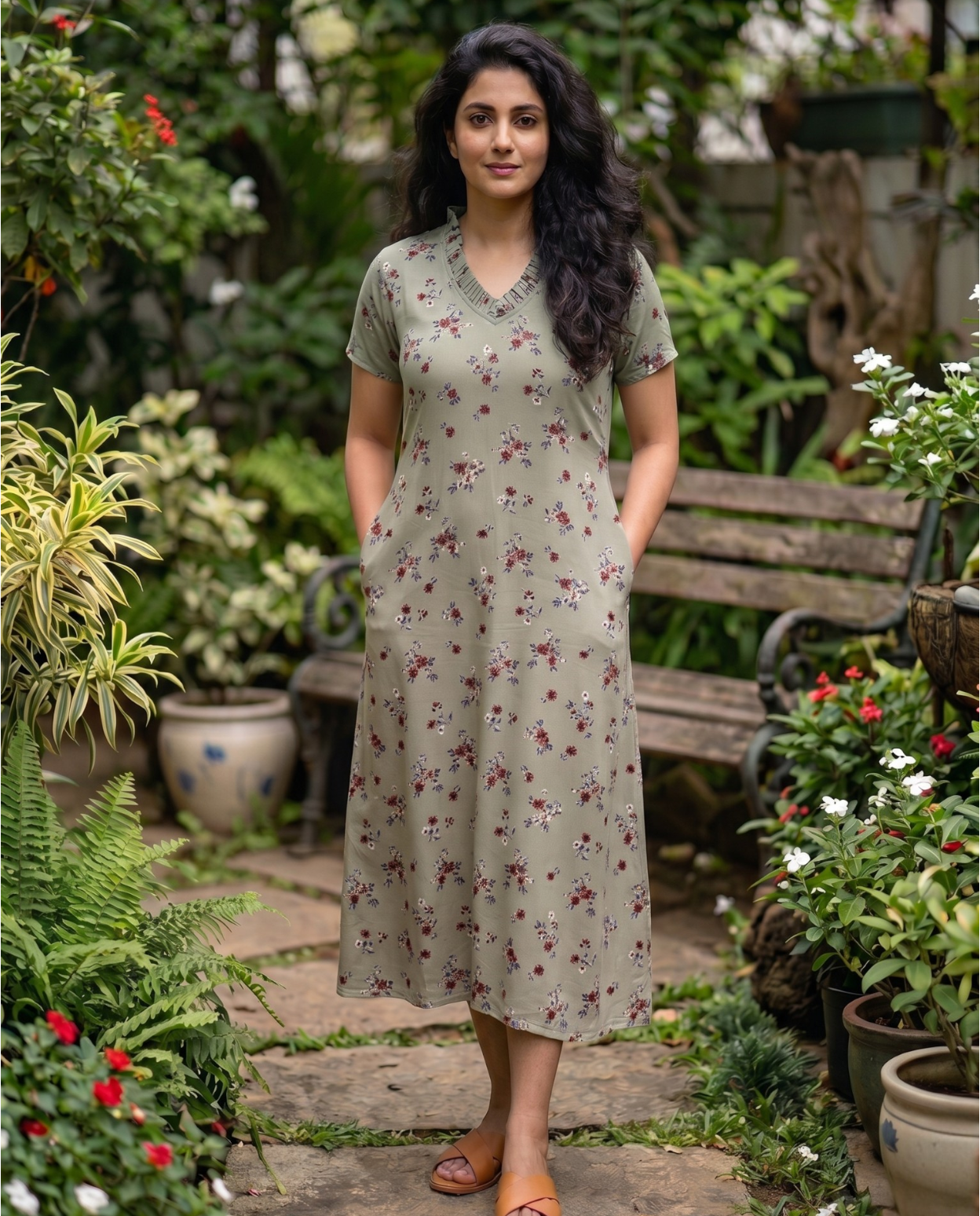 Frilled V Collar Frocks