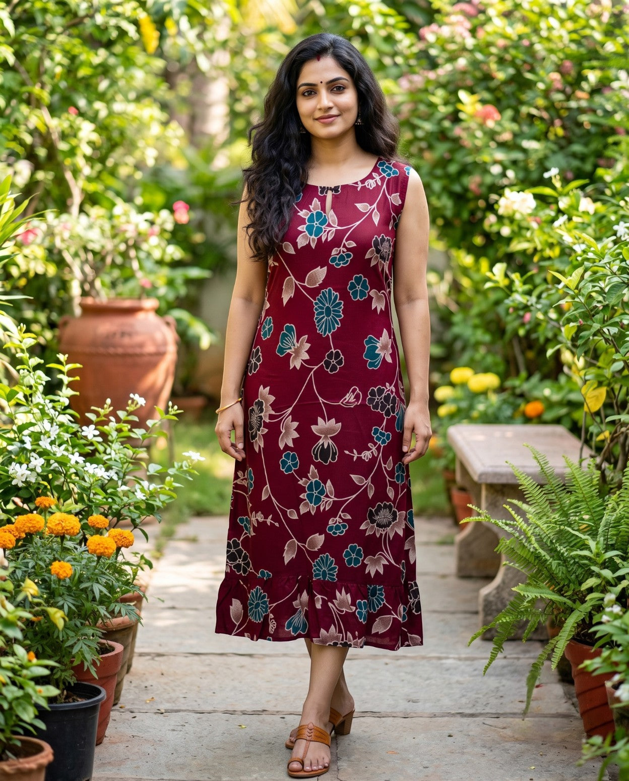 New Sleeveless cotton Frocks with Tie