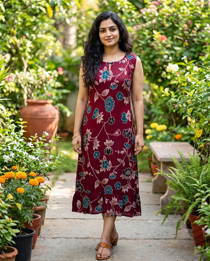 New Sleeveless cotton Frocks with Tie