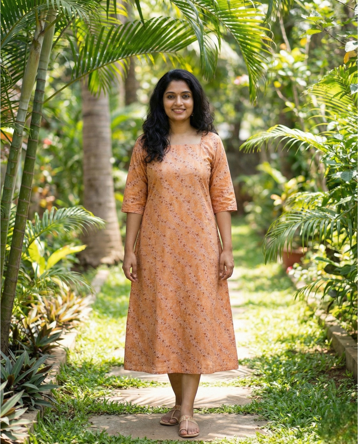 Normal sleeved A line top with long sleeves- Plus size