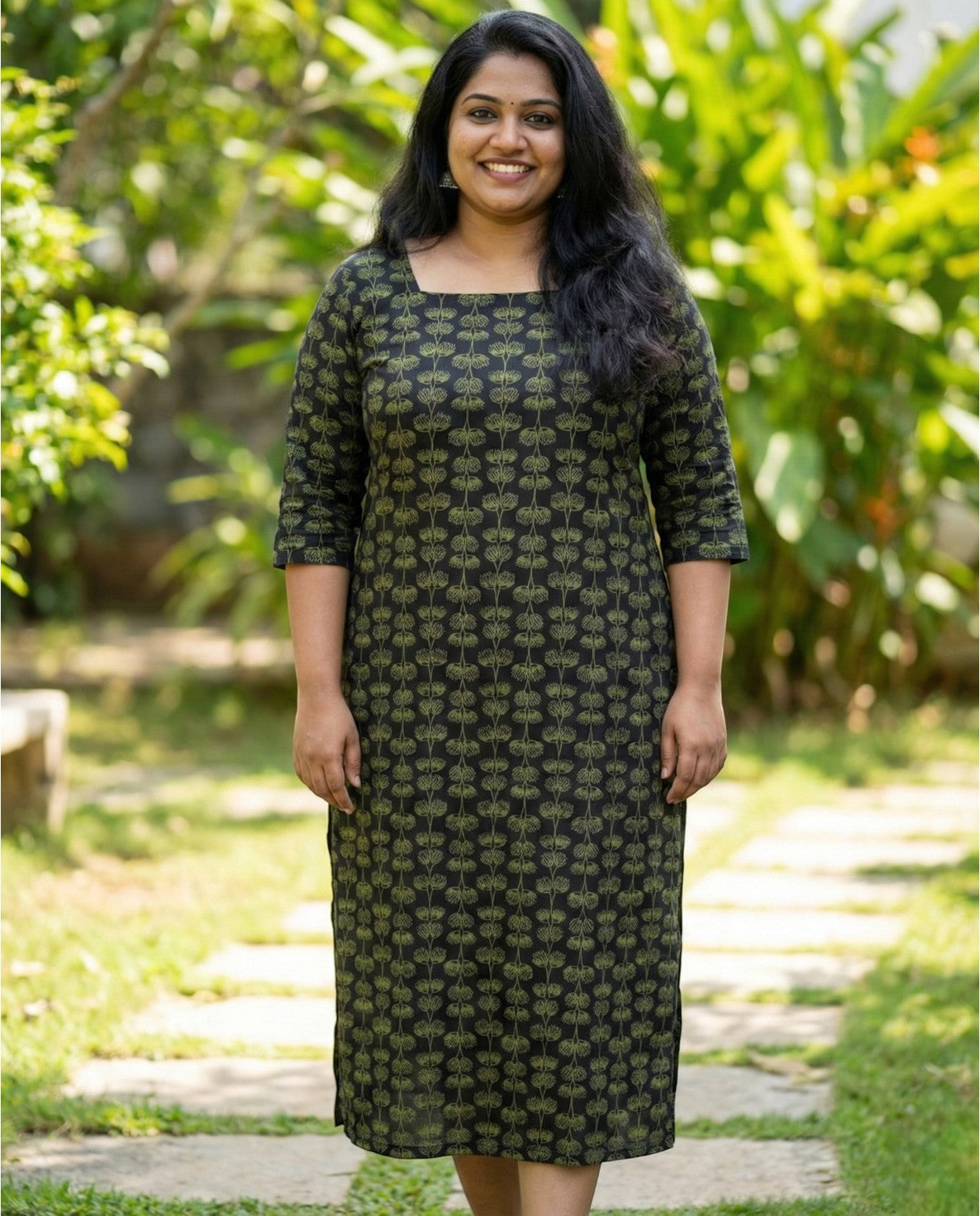 Normal sleeved A line top with long sleeves- Plus size