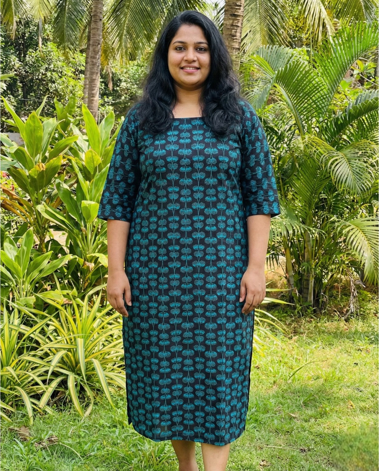 Normal sleeved A line top with long sleeves- Plus size