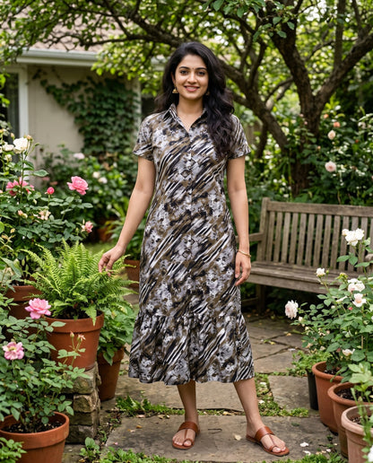Semi Puff Sleeved Frock