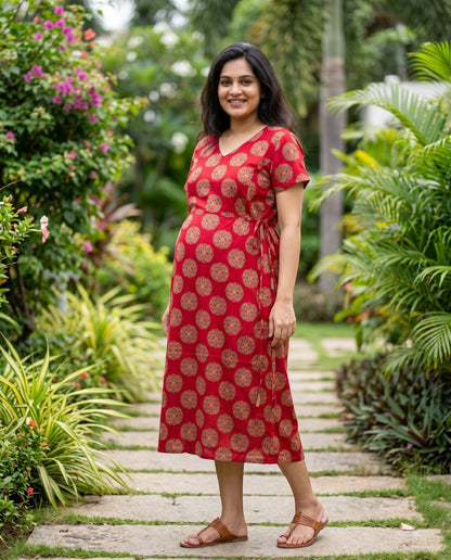 Beautiful Side Tie Frocks-Maternity Cum Feeding