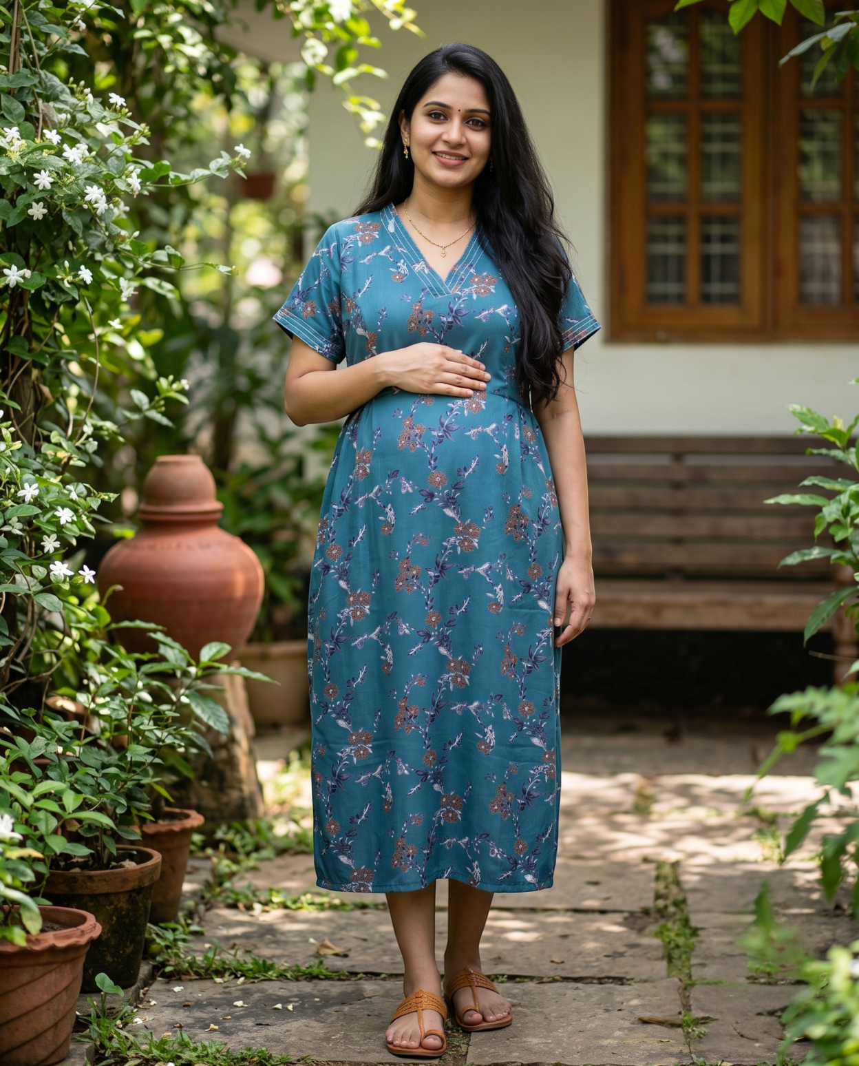 New V collar Frocks -Maternity cum Feeding