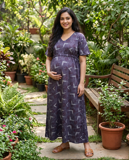 Paraiso Comfortwears premium cotton Maxi dress-Maternity Cum Feeding