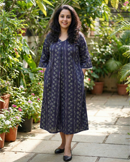 New Stylish Cotton Frock With Long Sleeves