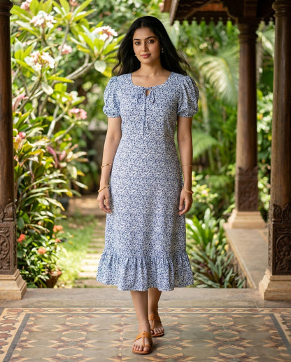 Puff Sleeved A line Frocks