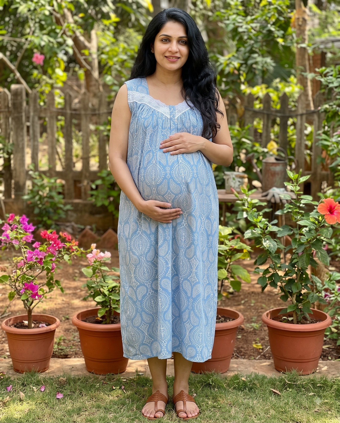 Butterfly Sleeved Frocks with Tie- Maternity cum Feeding