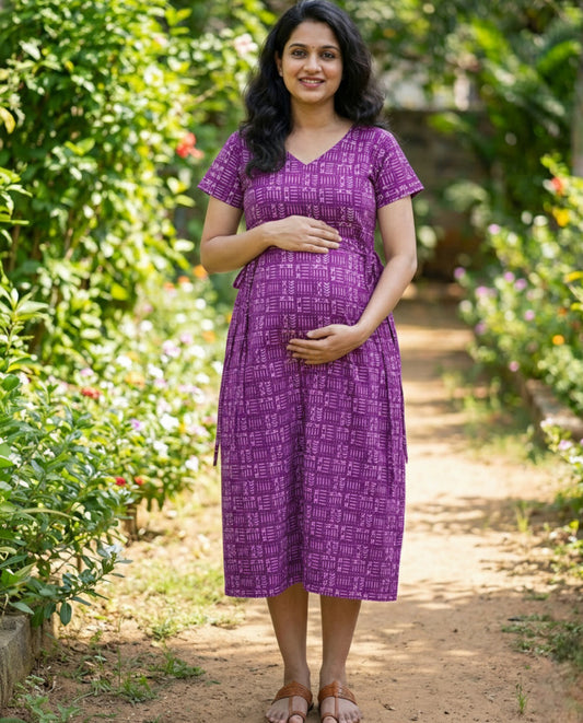 Beautiful Side Tie Frocks-Maternity Cum Feeding
